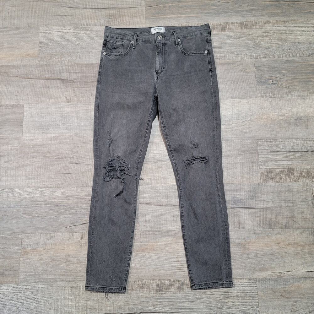 AGOLDE 29 Feel Good Distressed Ankle Skinny Jeans Organic Cotton Stretch